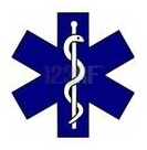 Biblical medical symbol of a serpent and a staff