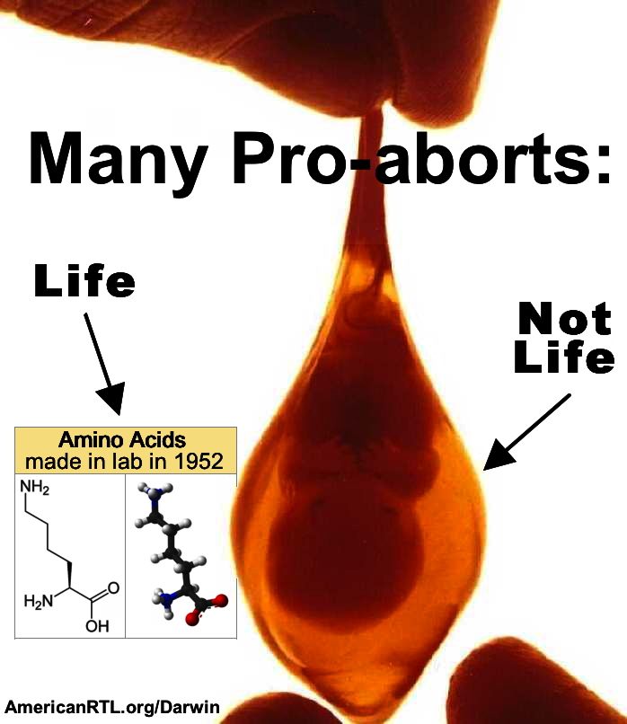 Some pro-aborts say acid is life and the baby is not life