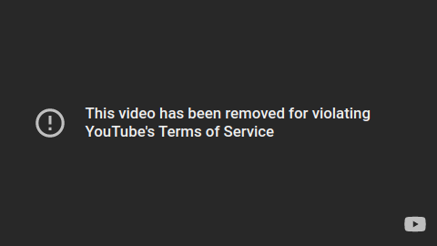 Video removed from youtube